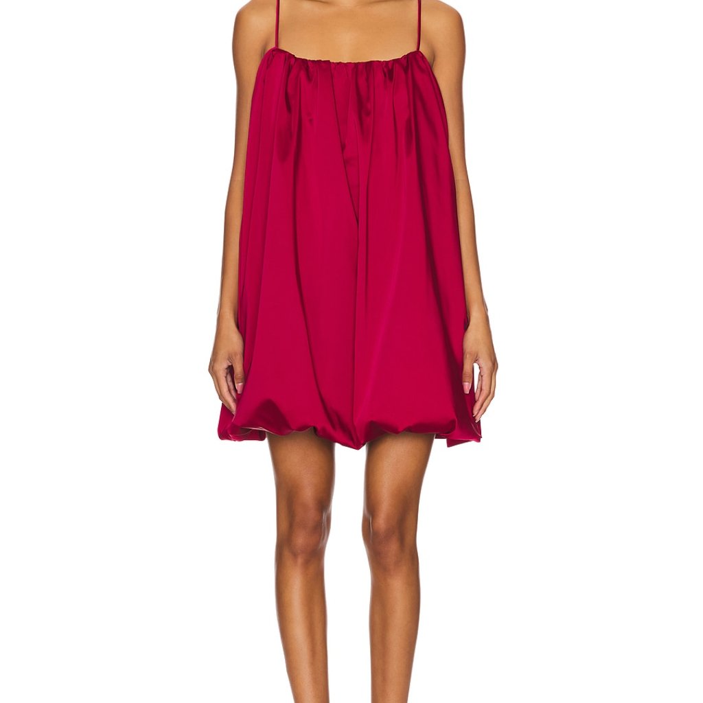 Simkhai | Cherry Red "India" Balloon Bubble Hem Mini Sleeveless Dress | Size 8
